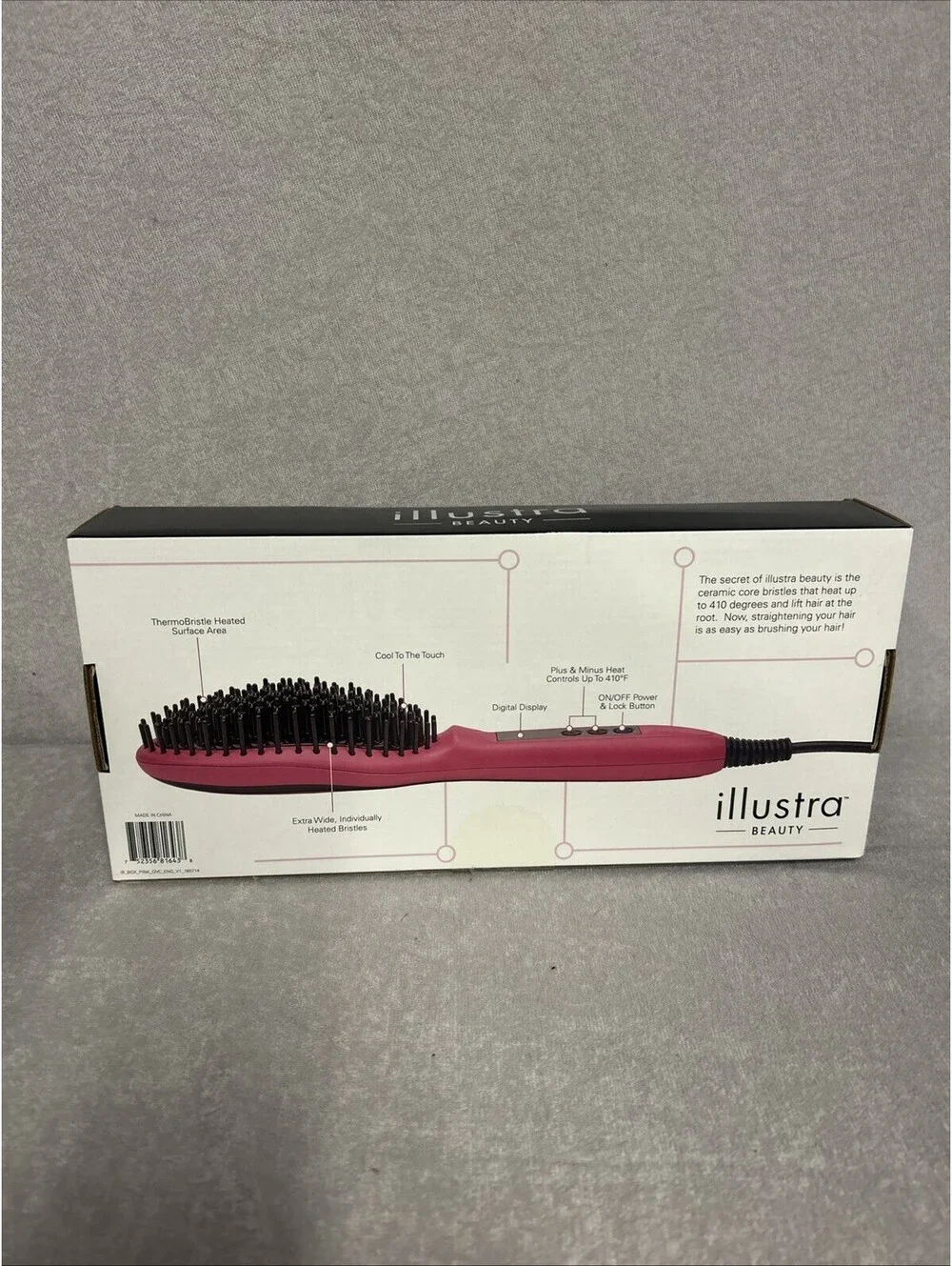 Illustra Beauty Purple Styling Brush, Clips &Bag~Digital Diplay~Max 410° New